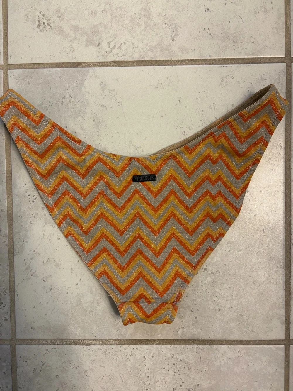 Triangl | Zig Zag Chevron Glitter Sparkle Shimmer Maia Bikini Bottoms | Sz M